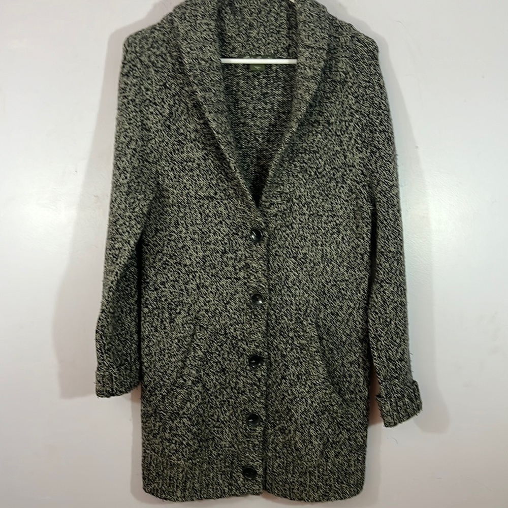 Eddie Bauer, small, long pocketed cardigan sweater